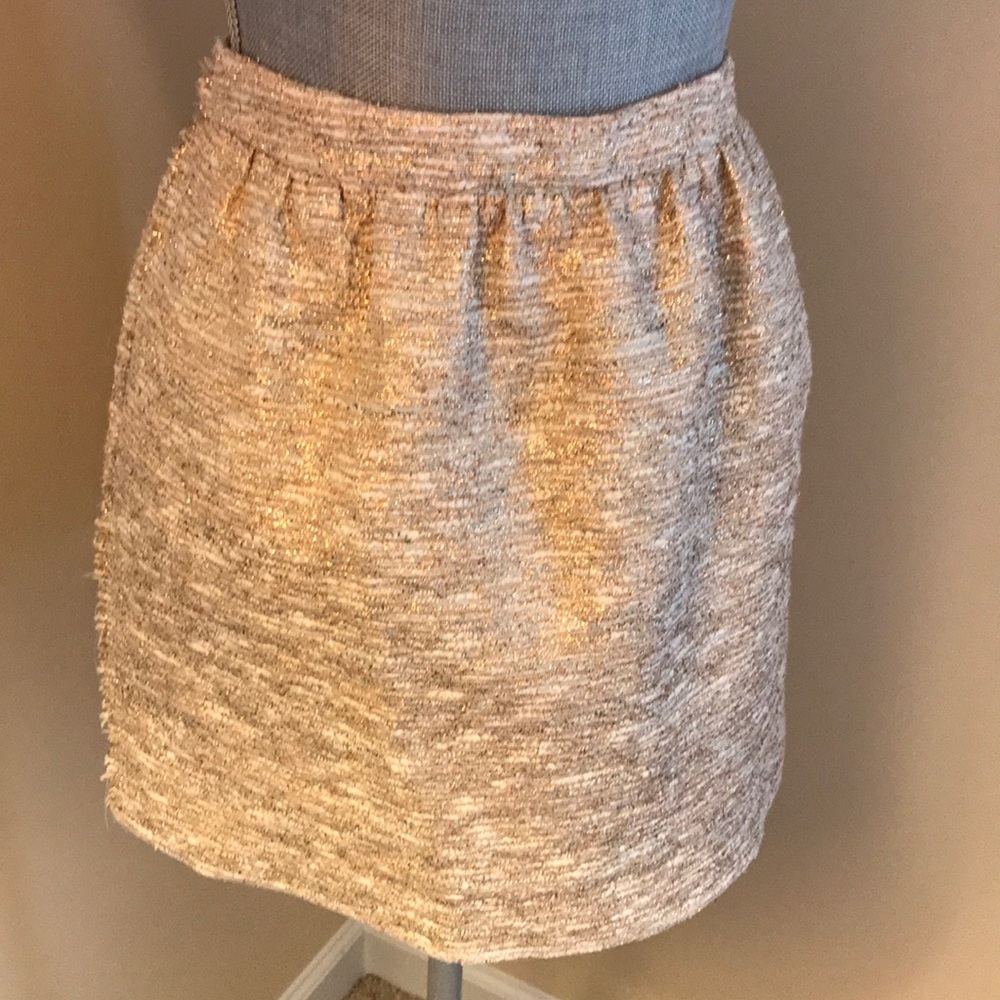 Zara gold tweed mini skirt XS